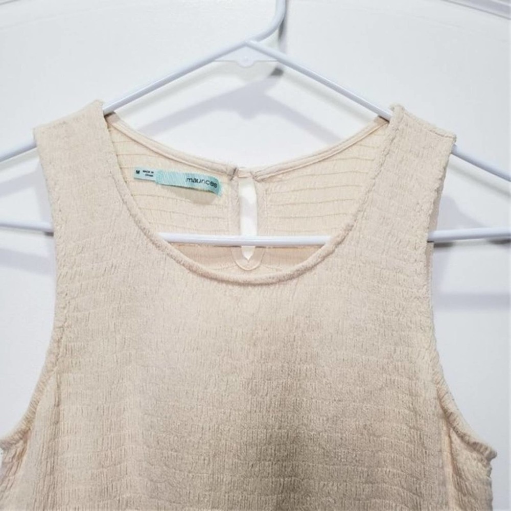 *SOLD* Maurices Ivory Sleeveless Lined Crochet Dress M - Picture 3 of 8